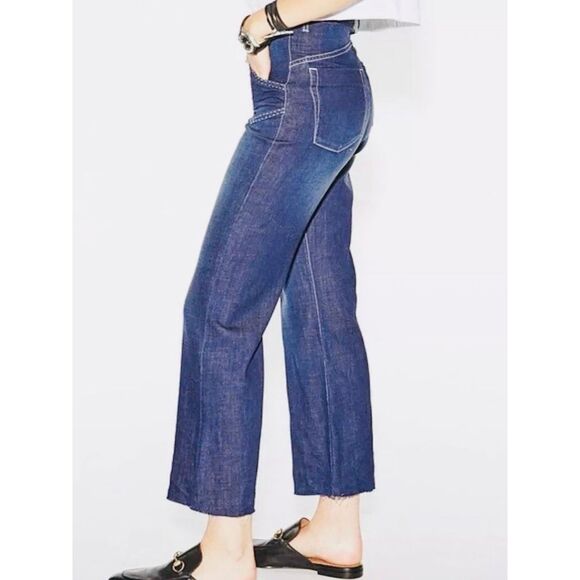 ONE X ONE TEASPOON Free People Women’s 26 Runaway Cropped Flare Jeans - Picture 3 of 14